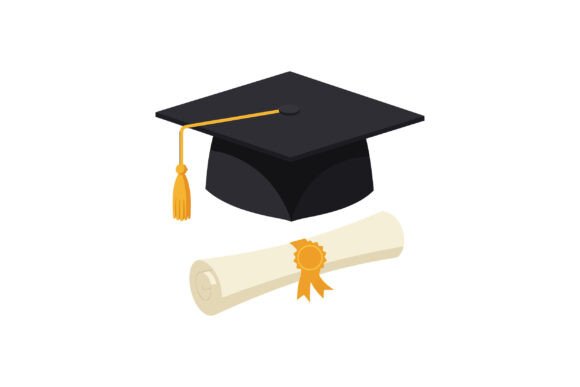 Download Graduation Cap and Diploma in Flat Style - Graduation Collection