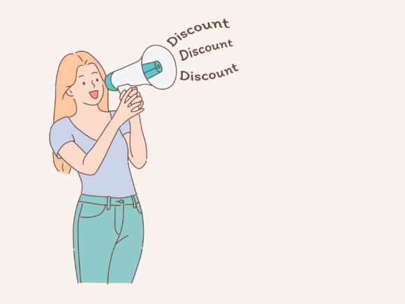 Download Woman Announces Discount - Premium Resources
