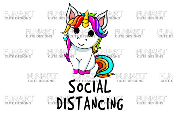Download SOCIAL DISTANCING, CUTE UNICORN,PNG FILE - Cute Collection