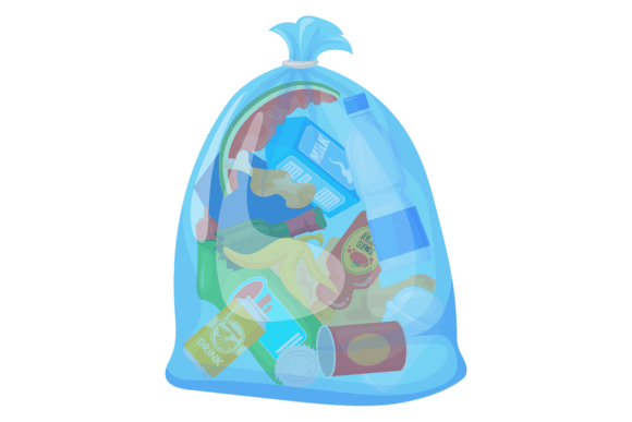 Download Clear Bag with Junk. Waste Litter. Trash - Clear Collection