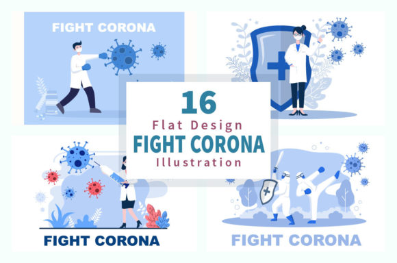 Download 16 Fighting with Corona Virus Design - Corona Collection