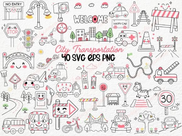 Download City Transportation SVG Cute Road Signs - Cute Collection