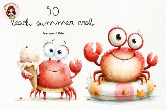 Download Cute Beach Crab PNG Clipart Bundle - Cute Collection