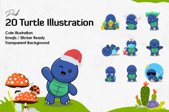 Download Cute Turtle Emojis Bundle - Cute Collection
