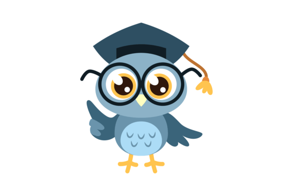 Download Cartoon Owl. Cute Clever Bird with Glass - Cute Collection