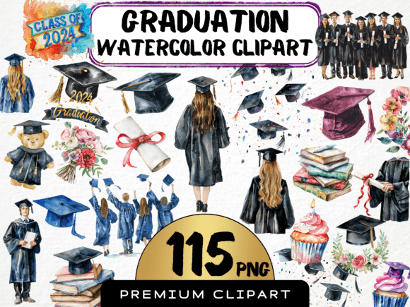 Download Graduation Clipart Bundle - Graduation Collection