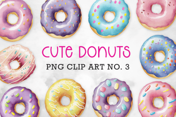 Download Cute Donut Clip Art Set 3 - Cute Collection