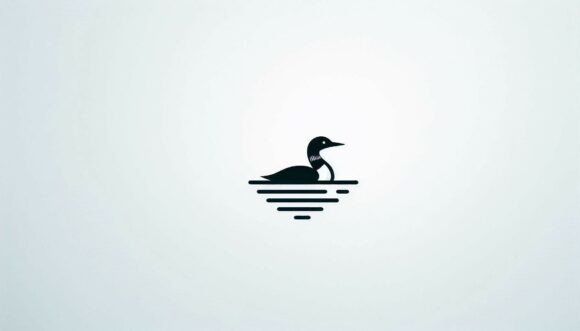 Download Loon Swimming in Clear Lake - Clear Collection