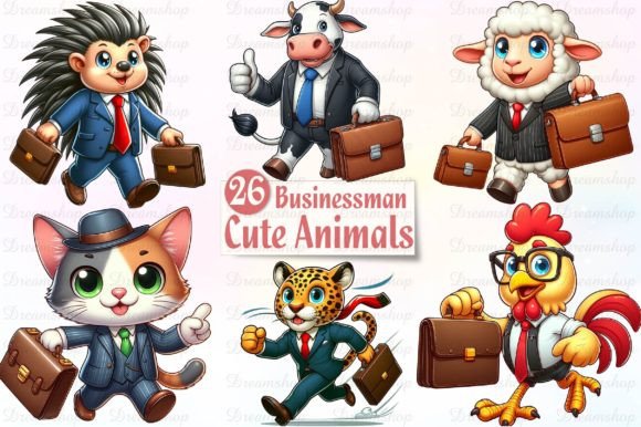 Download Cute Businessman Animals Sublimation PNG - Cute Collection